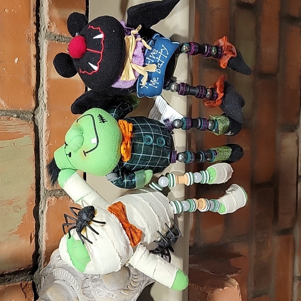 Set of 3 Halloween Shelf Sitters Costco Mummy Frankenstein Bat